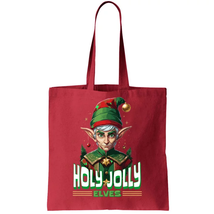 Holly Jolly Elves Funny Christmas Elf Tote Bag