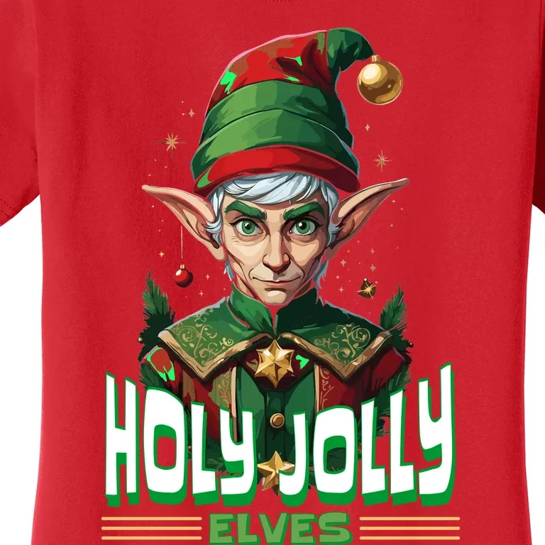 Holly Jolly Elves Funny Christmas Elf Women's T-Shirt