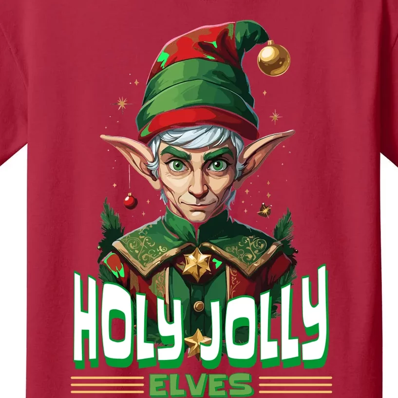 Holly Jolly Elves Funny Christmas Elf Kids T-Shirt