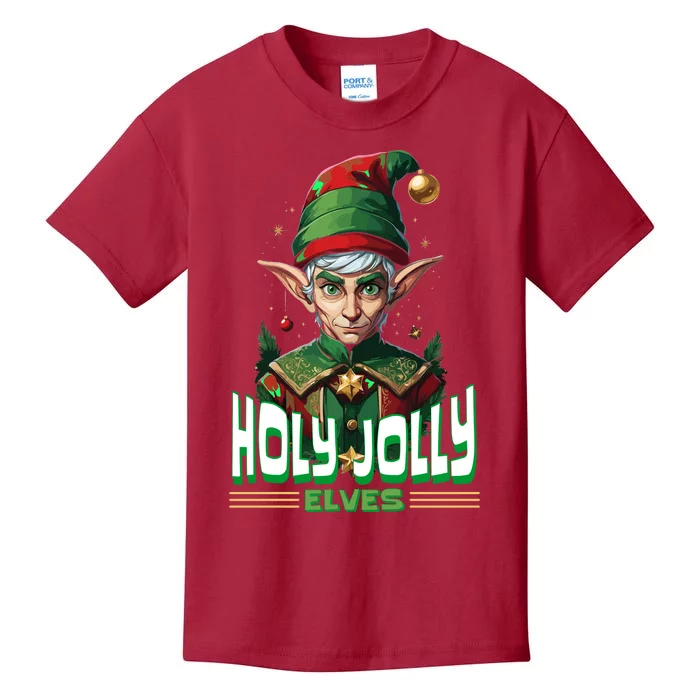 Holly Jolly Elves Funny Christmas Elf Kids T-Shirt