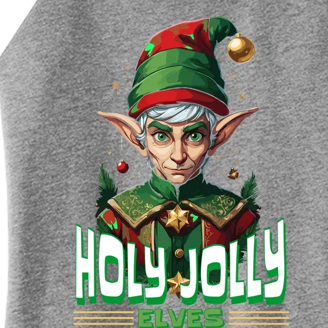 Holly Jolly Elves Funny Christmas Elf Women’s Perfect Tri Rocker Tank