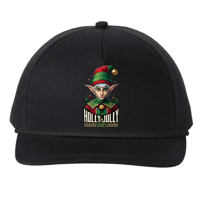 Holly Jolly Elves Snapback Five-Panel Rope Hat