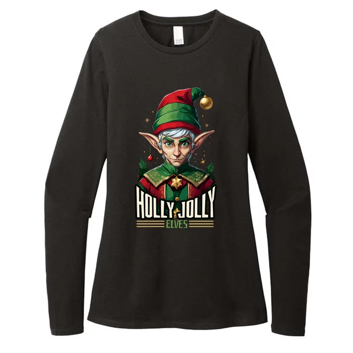 Holly Jolly Elves Womens CVC Long Sleeve Shirt