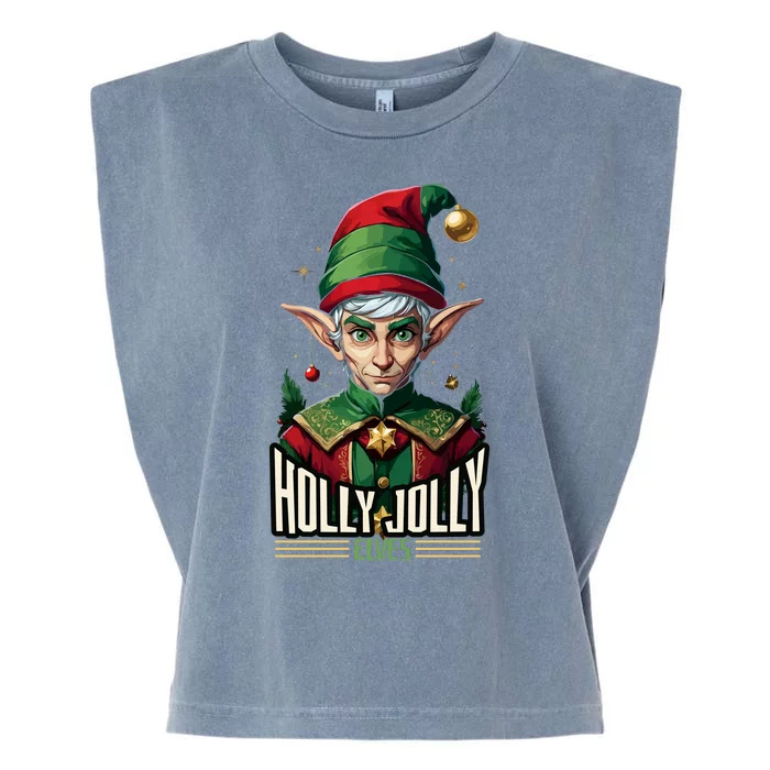 Holly Jolly Elves Garment-Dyed Women's Muscle Tee