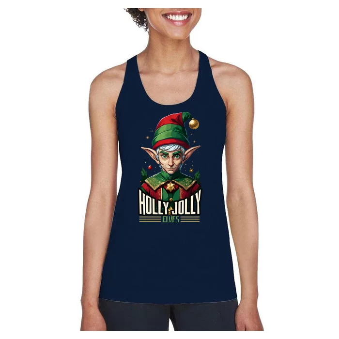 Holly Jolly Elves Women's Racerback Tank