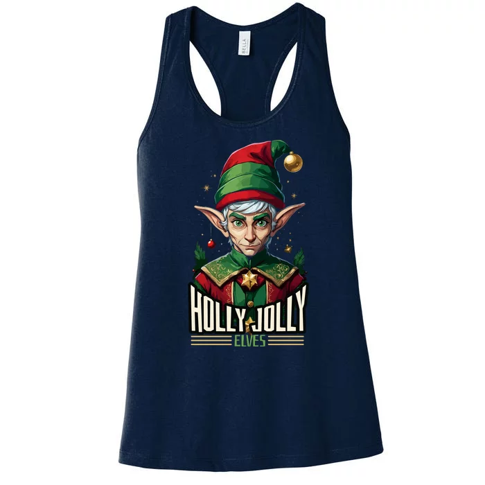 Holly Jolly Elves Women's Racerback Tank