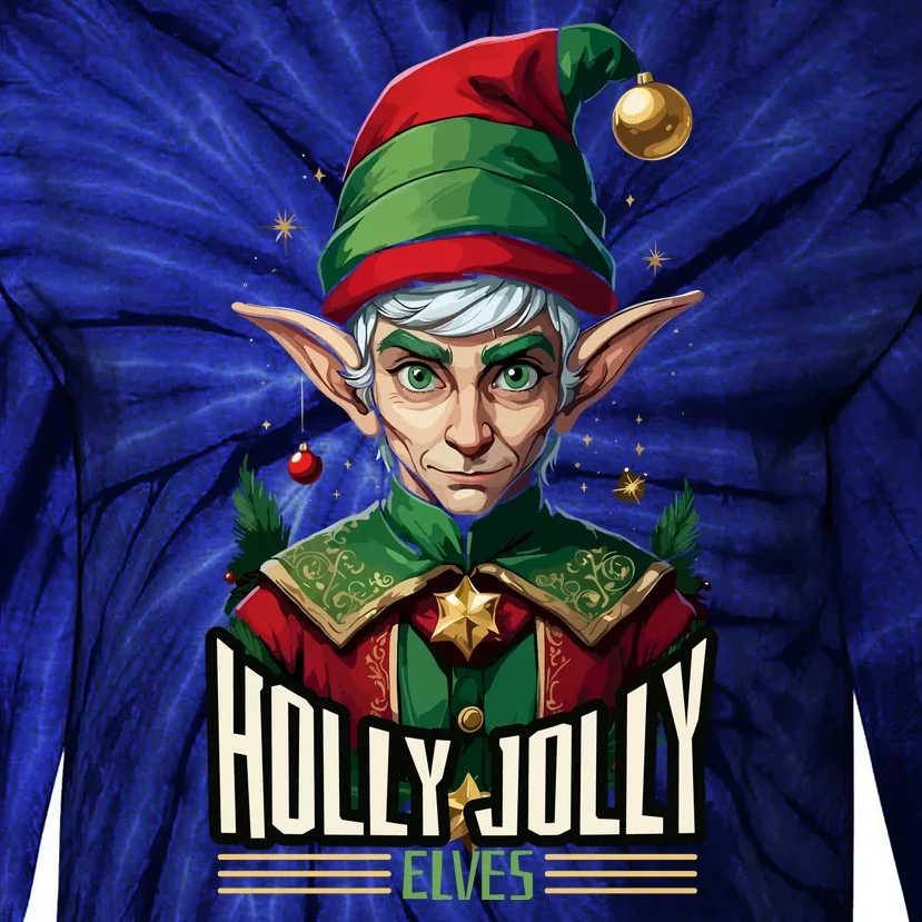 Holly Jolly Elves Tie-Dye Long Sleeve Shirt