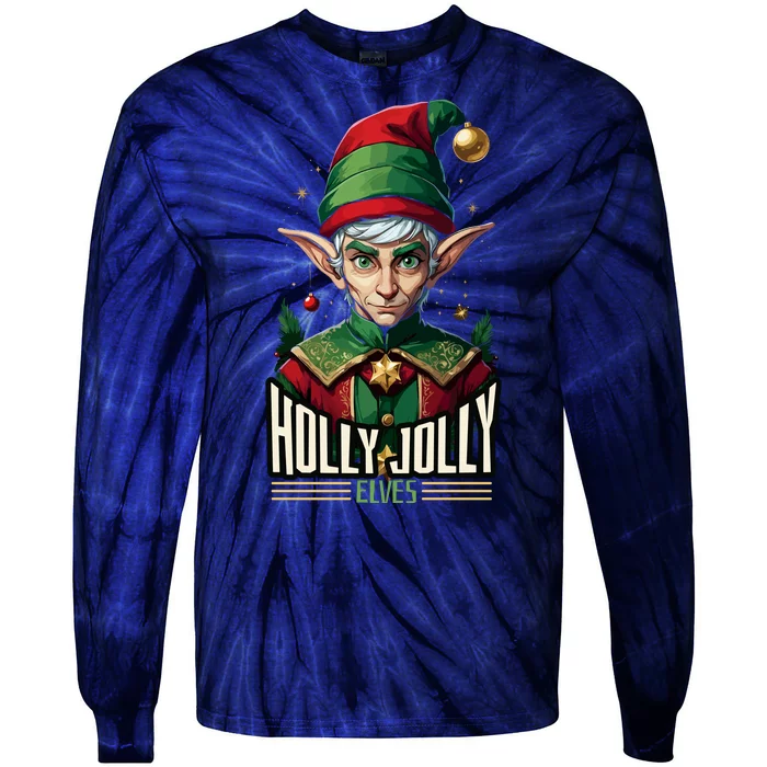 Holly Jolly Elves Tie-Dye Long Sleeve Shirt