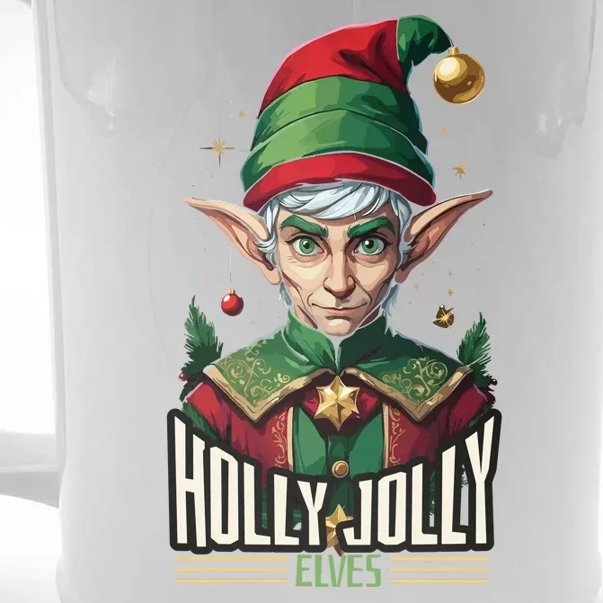 Holly Jolly Elves Front & Back Beer Stein