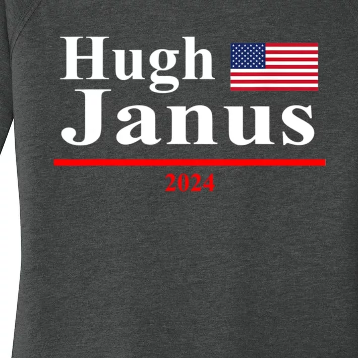 Hugh Janus Funny Presidential Election President 2024 Women's Perfect Tri Tunic Long Sleeve Shirt