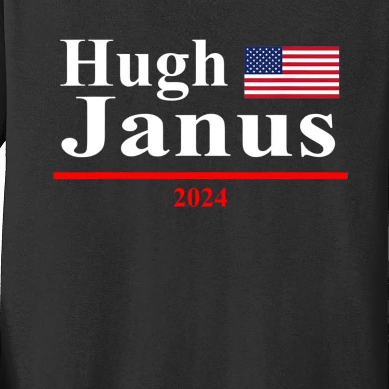 Hugh Janus Funny Presidential Election President 2024 Kids Long Sleeve Shirt