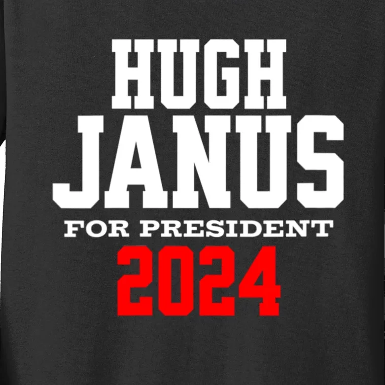 Hugh Janus Funny Presidential Election President 2024 Kids Long Sleeve Shirt