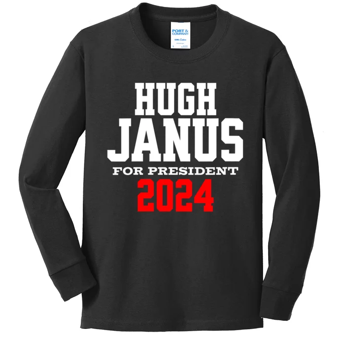 Hugh Janus Funny Presidential Election President 2024 Kids Long Sleeve Shirt