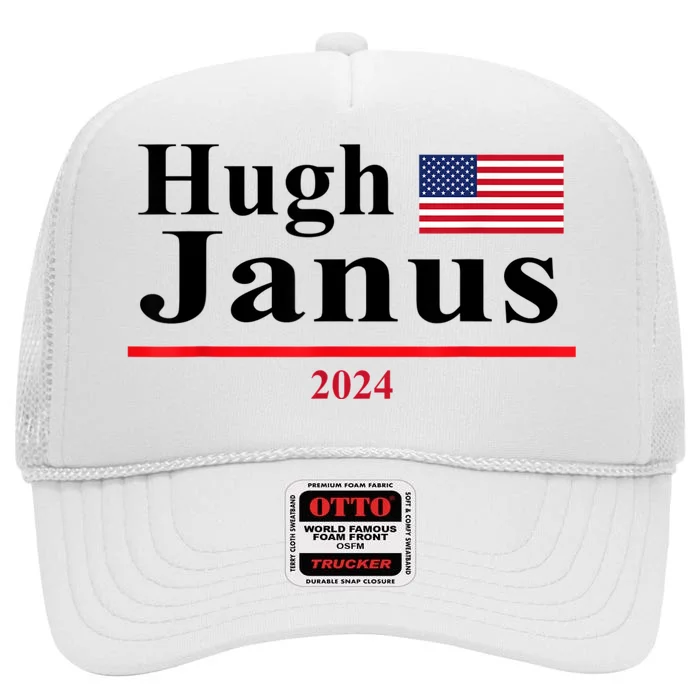 Hugh Janus Funny Presidential Election 2024 Parody Innuendo High Crown Mesh Trucker Hat