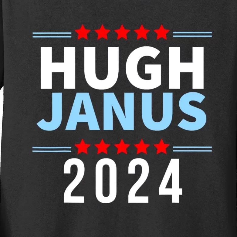 Hugh Janus Funny Presidential Election President 2024 Kids Long Sleeve Shirt