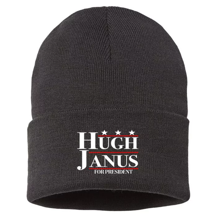 Hugh Janus Funny Presidential Election President 2024 Sustainable Knit Beanie