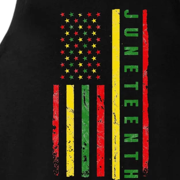 Happy Juneteenth Flag Melanin Black Pride Pan African 1865 Ladies Tri-Blend Wicking Tank