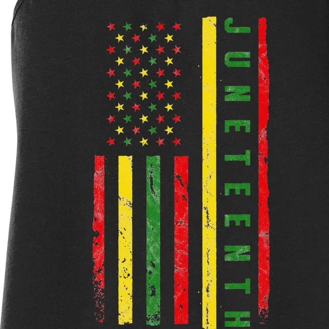 Happy Juneteenth Flag Melanin Black Pride Pan African 1865 Women's Racerback Tank