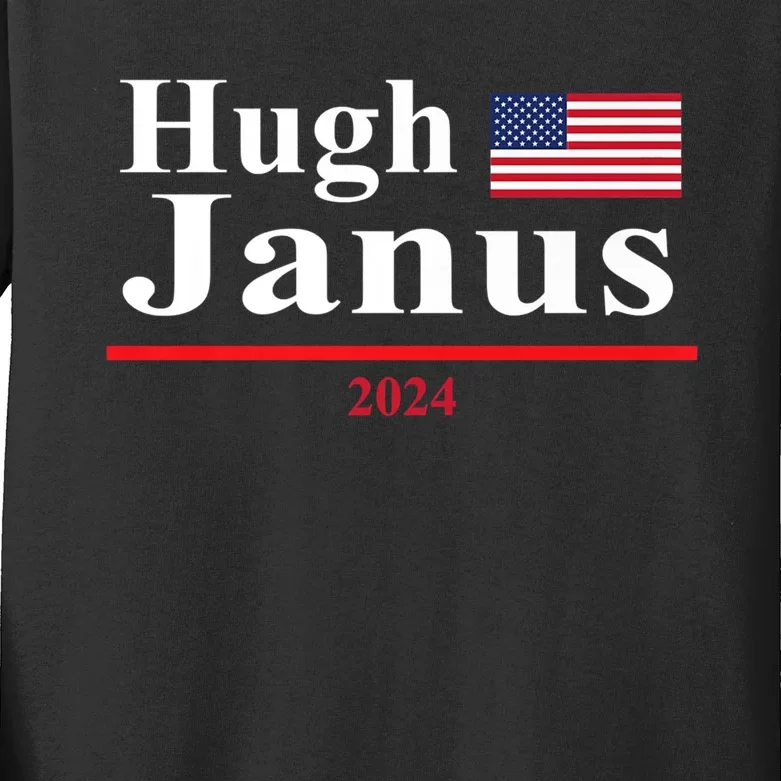 Hugh Janus Funny Presidential Election President 2024 Kids Long Sleeve Shirt