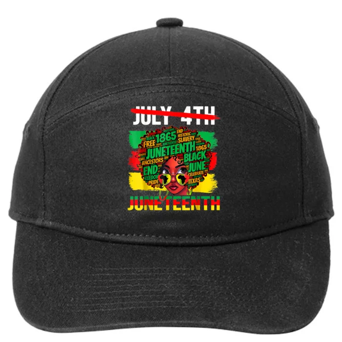 Happy Juneteenth Freedom Day African American June 19th 7-Panel Snapback Hat