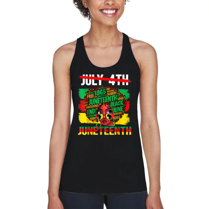 Happy Juneteenth Freedom Day African American June 19th Women's Racerback Tank