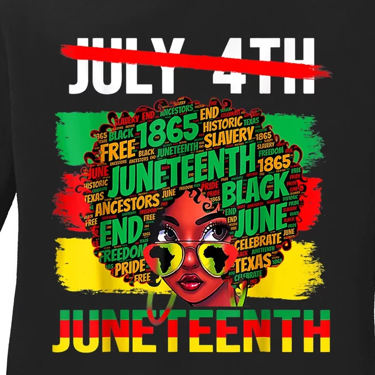 Happy Juneteenth Freedom Day African American June 19th Ladies Long Sleeve Shirt