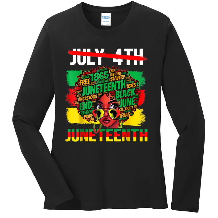 Happy Juneteenth Freedom Day African American June 19th Ladies Long Sleeve Shirt