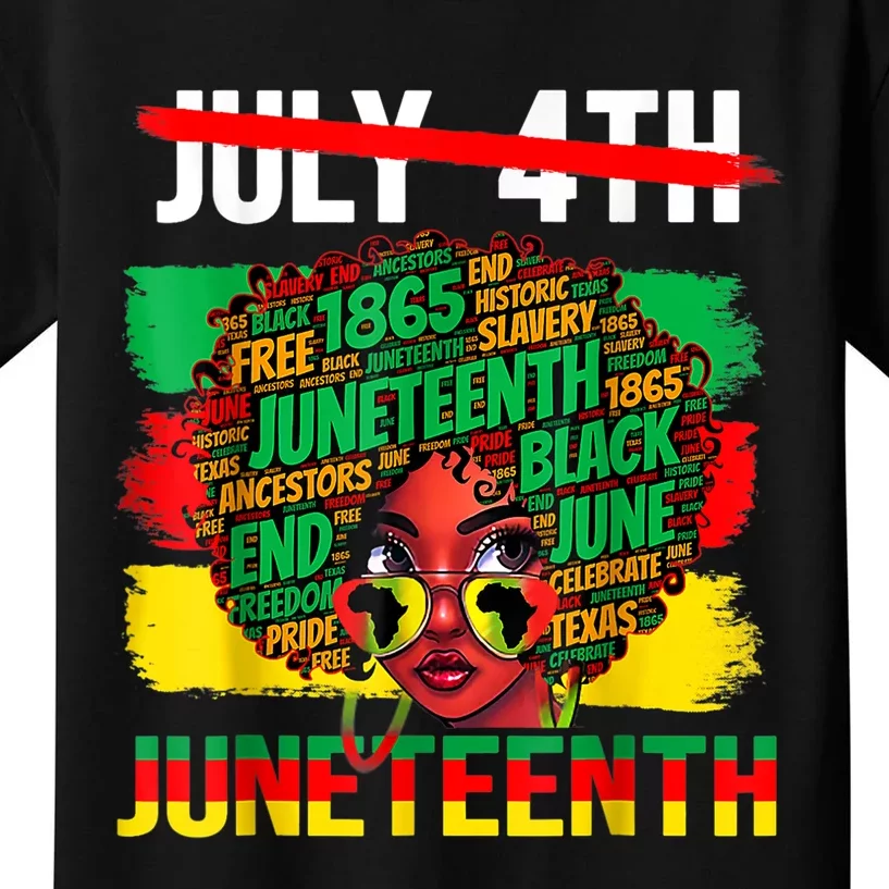 Happy Juneteenth Freedom Day African American June 19th Kids T-Shirt