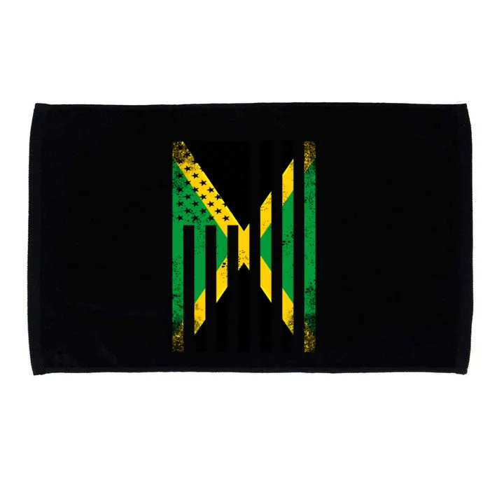 Half Jamaican Flag Vintage American Inside Me Usa Gift Microfiber Hand Towel