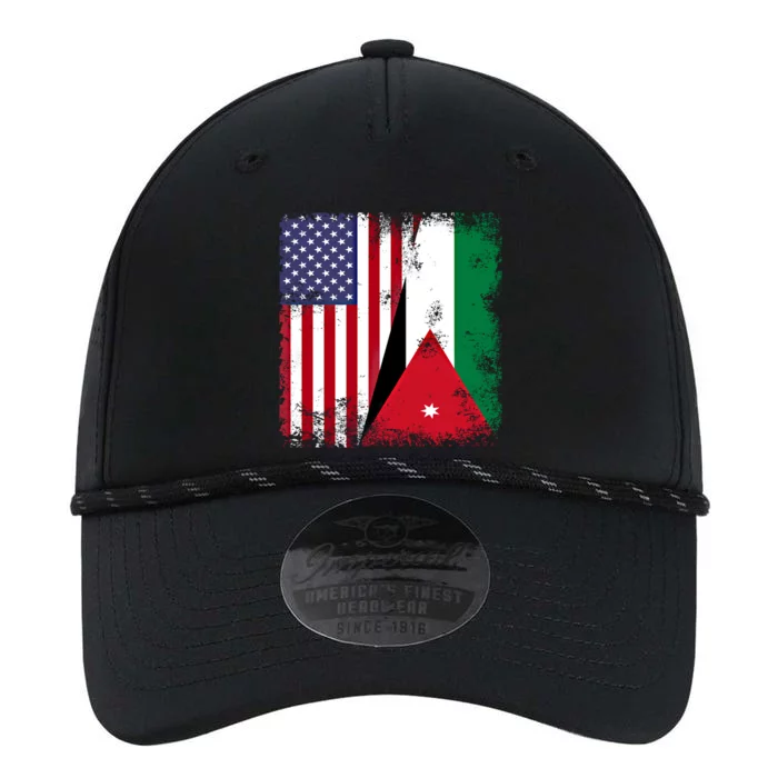 Half Jordanian Flag Vintage Jordan Usa Gift Performance The Dyno Cap