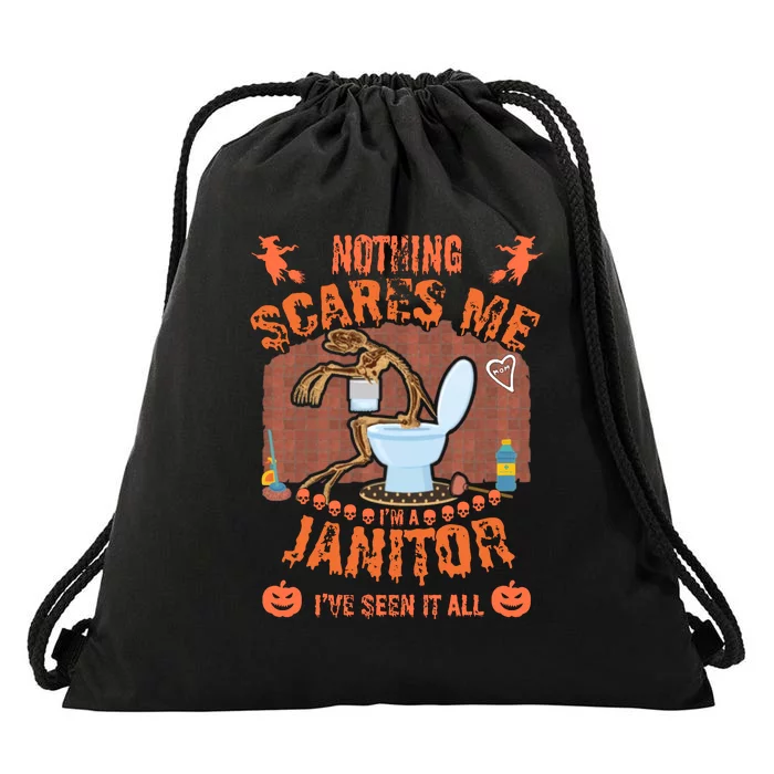 HALLOWEEN JANITORSJANITOR FUNNY HALLOWEEN SAYINGS Drawstring Bag