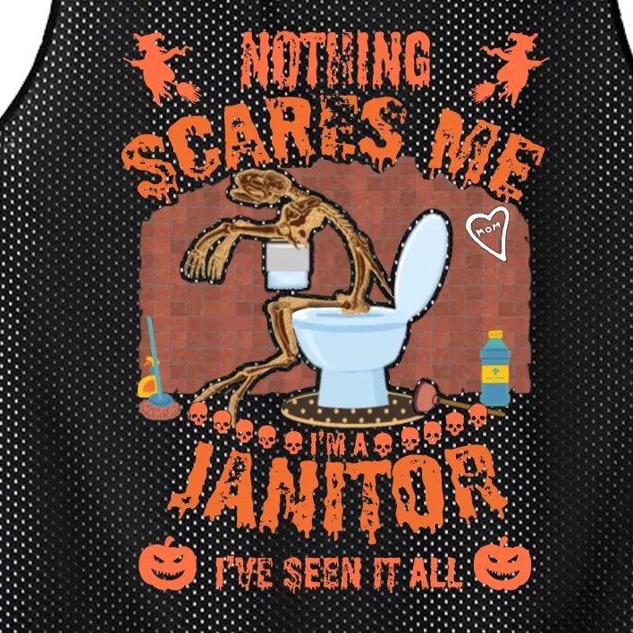 HALLOWEEN JANITORSJANITOR FUNNY HALLOWEEN SAYINGS Mesh Reversible Basketball Jersey Tank