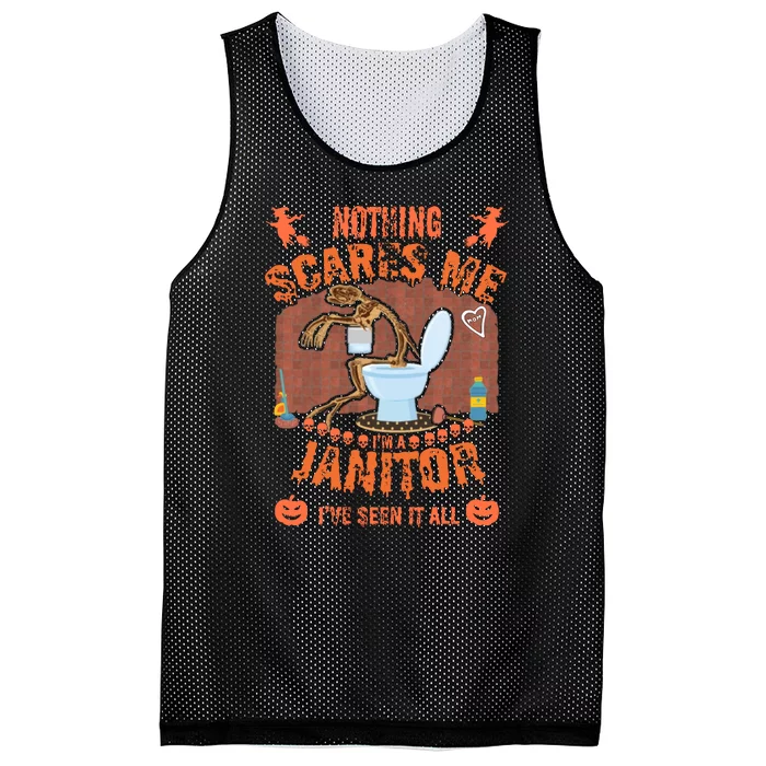 HALLOWEEN JANITORSJANITOR FUNNY HALLOWEEN SAYINGS Mesh Reversible Basketball Jersey Tank