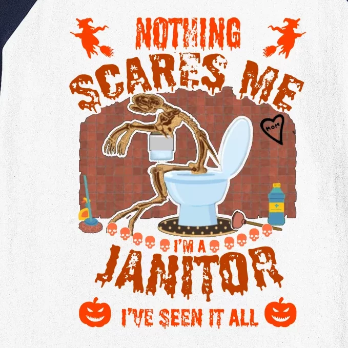 HALLOWEEN JANITORSJANITOR FUNNY HALLOWEEN SAYINGS Baseball Sleeve Shirt