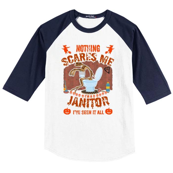 HALLOWEEN JANITORSJANITOR FUNNY HALLOWEEN SAYINGS Baseball Sleeve Shirt