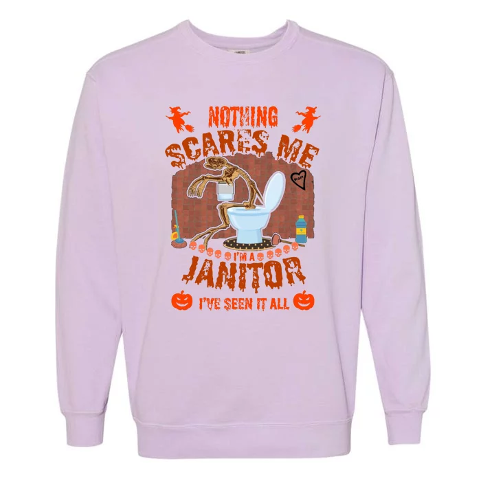 HALLOWEEN JANITORSJANITOR FUNNY HALLOWEEN SAYINGS Garment-Dyed Sweatshirt