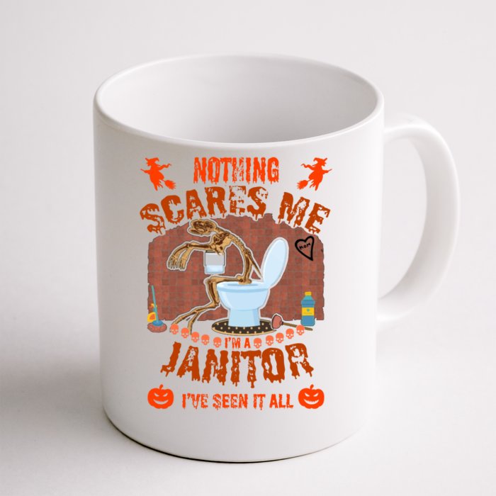 HALLOWEEN JANITORSJANITOR FUNNY HALLOWEEN SAYINGS Front & Back Coffee Mug