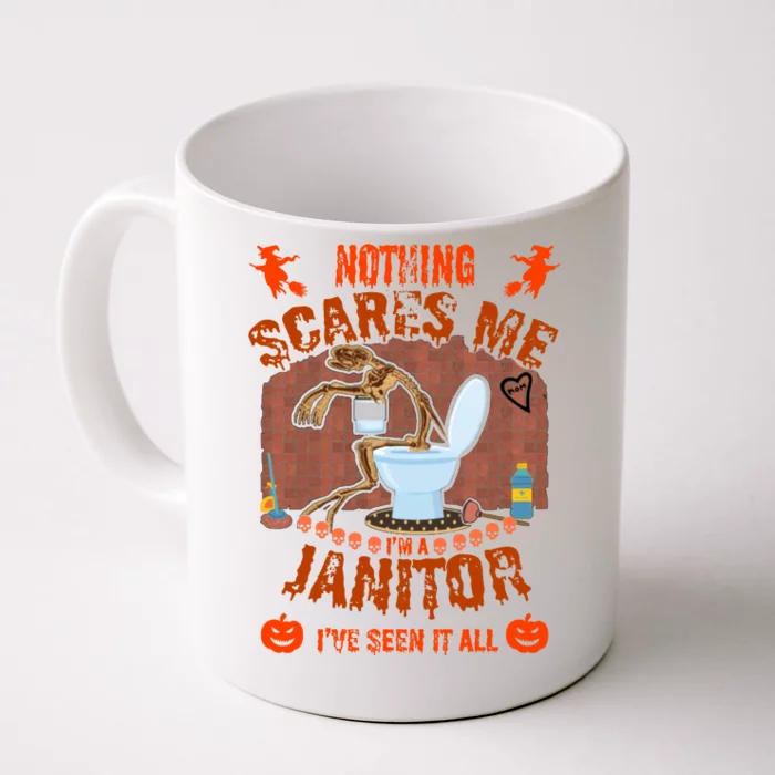 HALLOWEEN JANITORSJANITOR FUNNY HALLOWEEN SAYINGS Front & Back Coffee Mug