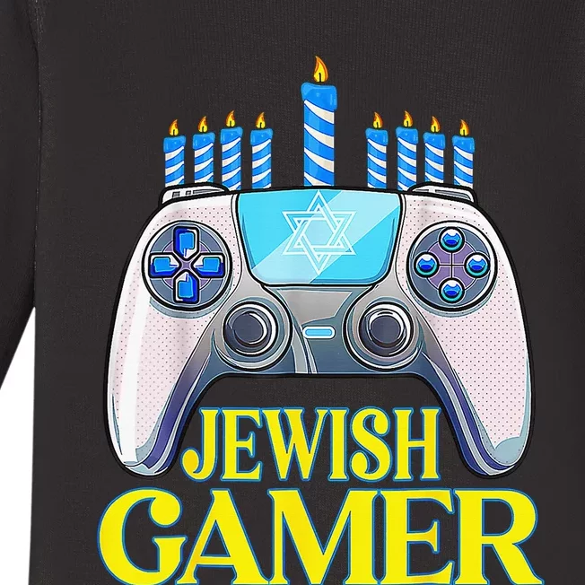 Hanukkah Jewish Gamer Video Game Christmas Xmas Boys Baby Long Sleeve Bodysuit