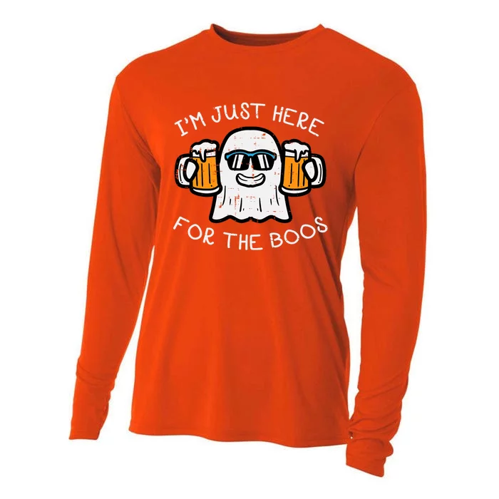 Halloween Just Here For Boos Ghost Funny Costume Cooling Performance Long Sleeve Crew