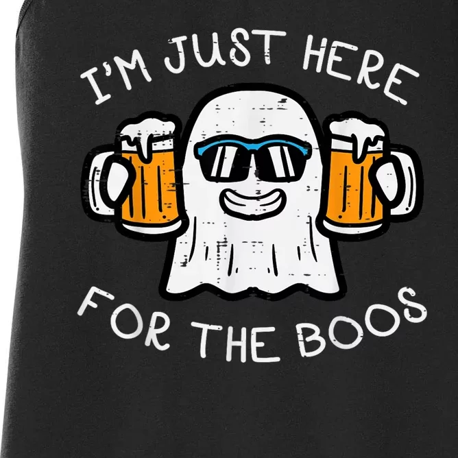 Halloween Just Here For Boos Ghost Funny Costume Women's Racerback Tank