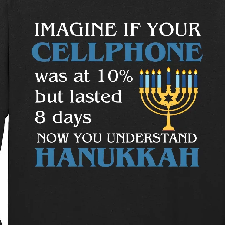 Hanukkah Jewish Humor Imagine If Your Cellphone Was At Tall Long Sleeve T-Shirt