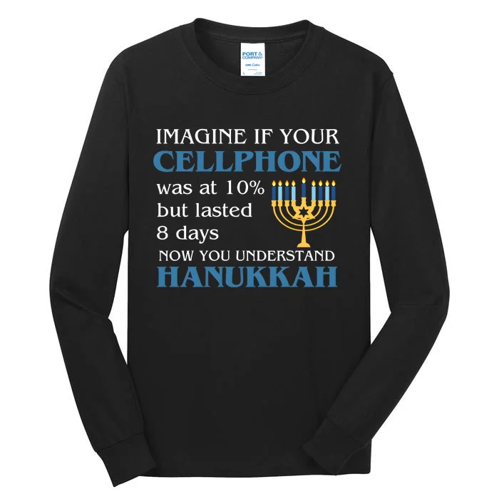 Hanukkah Jewish Humor Imagine If Your Cellphone Was At Tall Long Sleeve T-Shirt