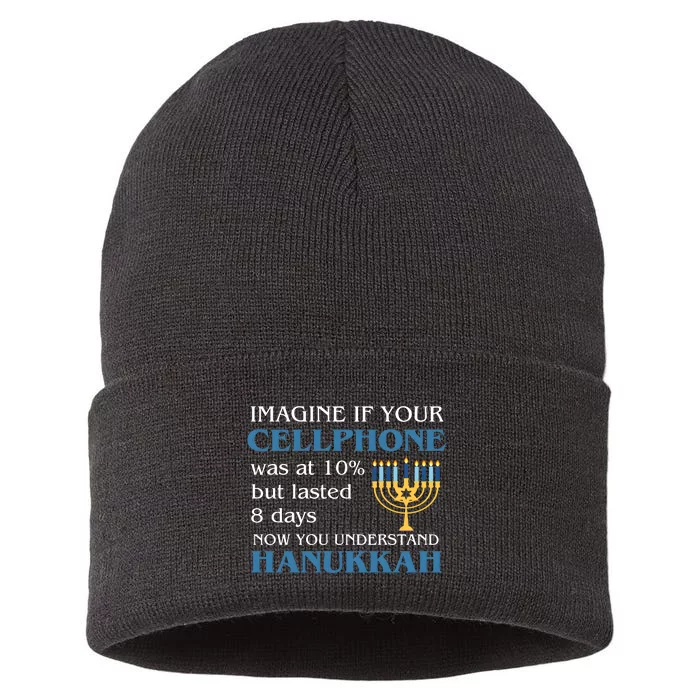 Hanukkah Jewish Humor Imagine If Your Cellphone Was At Sustainable Knit Beanie