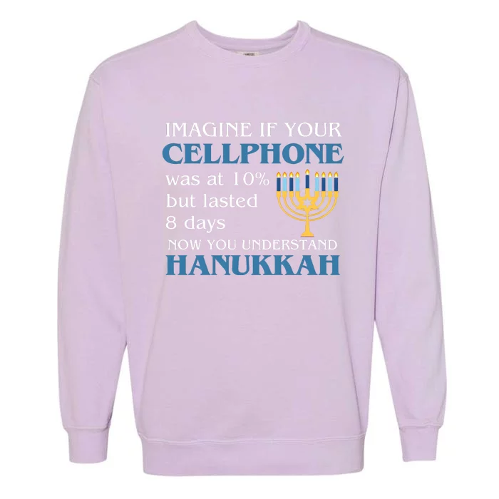 Hanukkah Jewish Humor Imagine If Your Cellphone Was At Garment-Dyed Sweatshirt