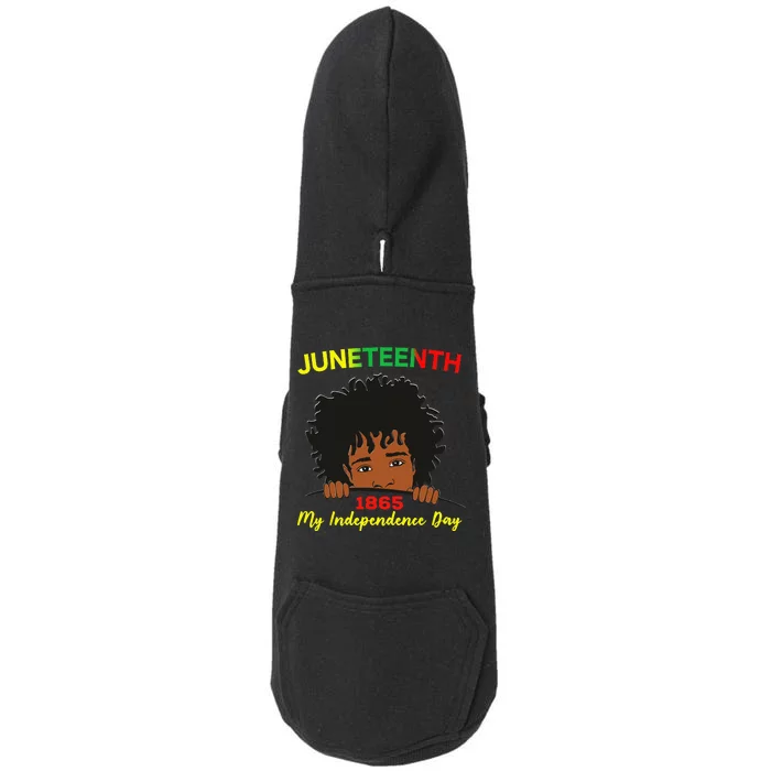 Happy Juneteenth Independence Teen Afro Locs Black Doggie 3-End Fleece Hoodie