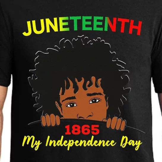 Happy Juneteenth Independence Teen Afro Locs Black Pajama Set