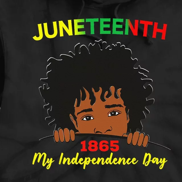 Happy Juneteenth Independence Teen Afro Locs Black Tie Dye Hoodie