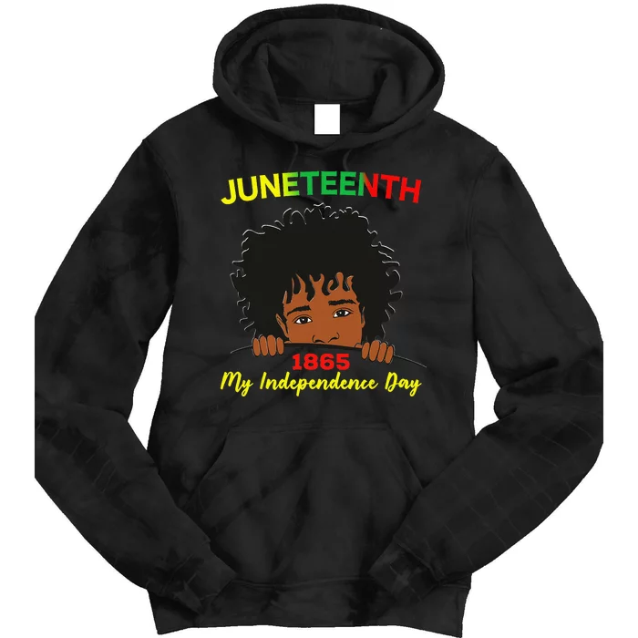 Happy Juneteenth Independence Teen Afro Locs Black Tie Dye Hoodie