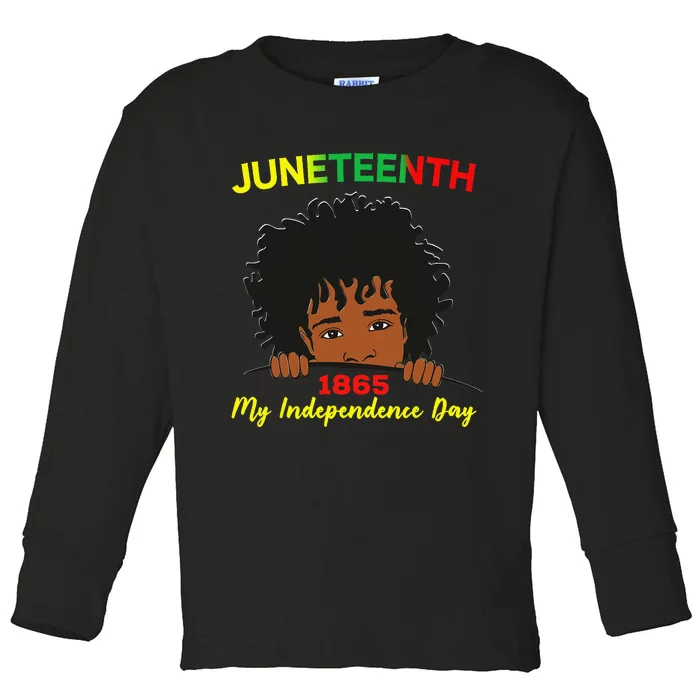 Happy Juneteenth Independence Teen Afro Locs Black Toddler Long Sleeve Shirt